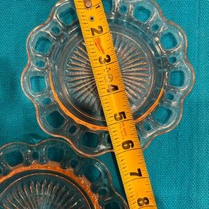 Vintage pink depression Glass Plates (2)  
OLD COLONY pattern